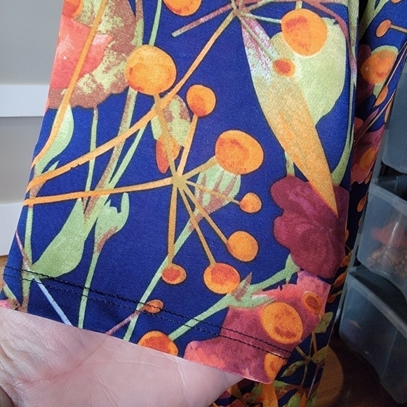 Touch Express Tropical Floral Flower Dress Stretch Knit Travel Vacation Size L - Picture 8 of 15